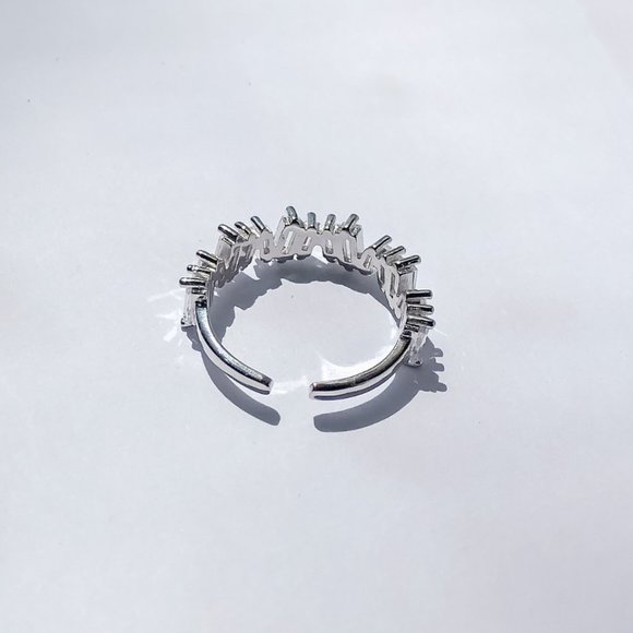 Half Eternity Baguette Band in Sterling Silver - Picture 3 of 6